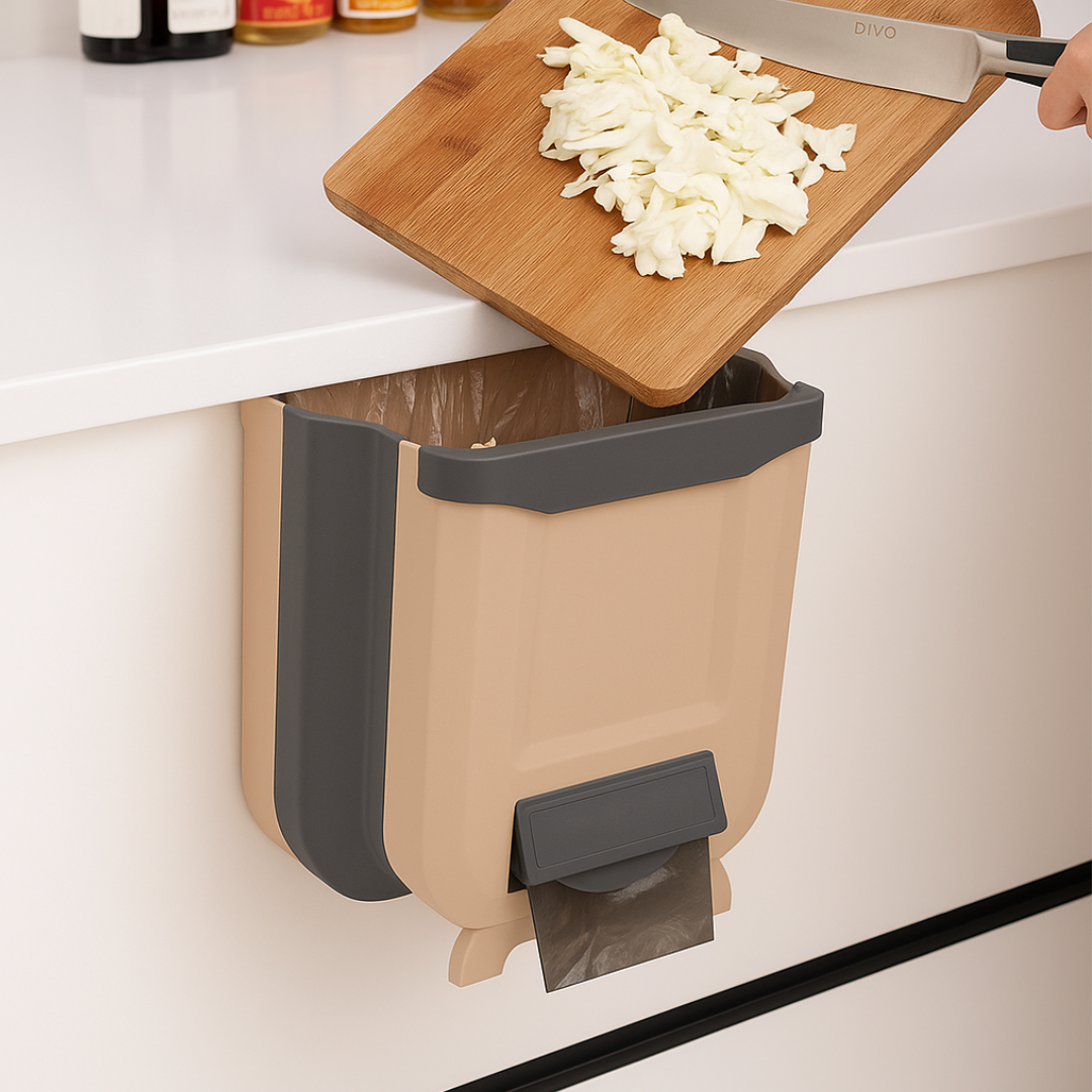 combo cortador de envolturas y basurera plegable