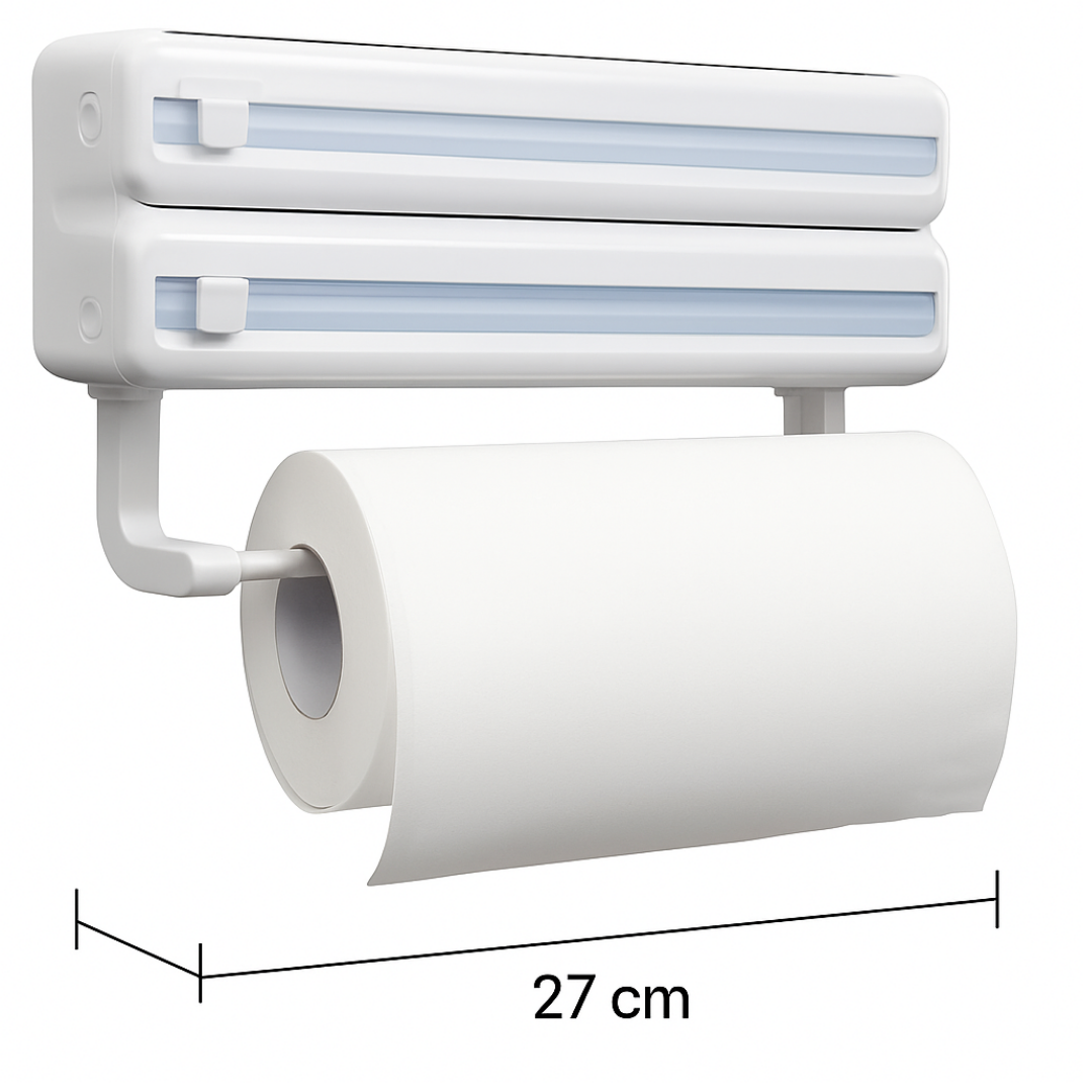 combo cortador de envolturas y basurera plegable