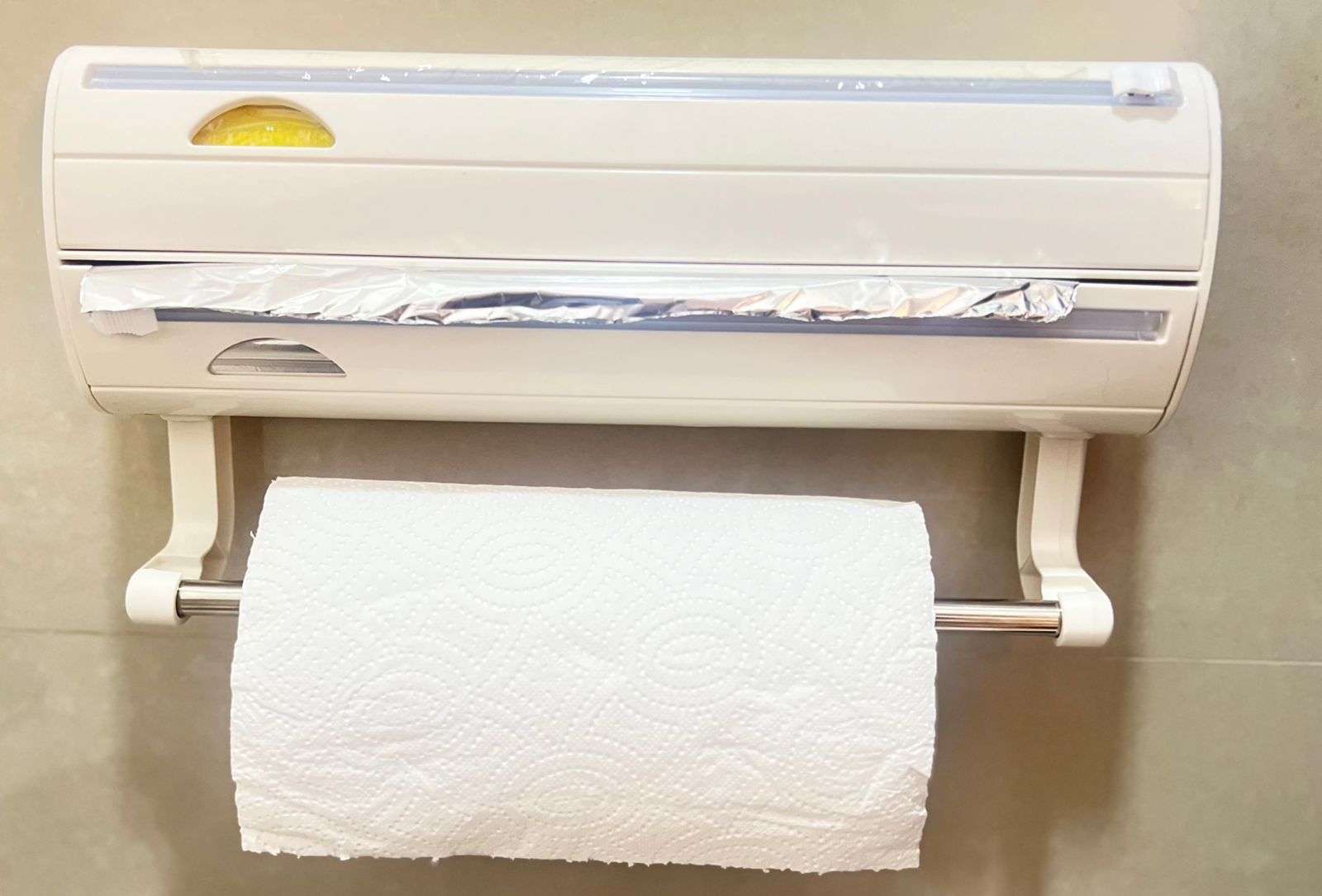 combo cortador de envolturas y basurera plegable